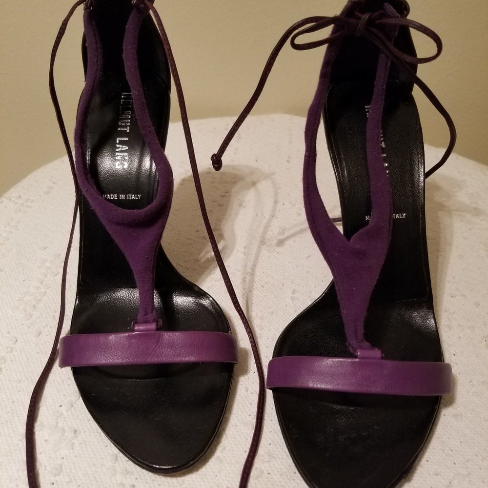 Helmut Lang Purple Ankle Strap Heels